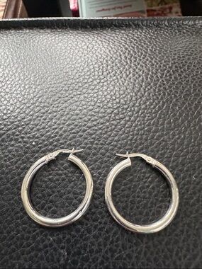 Polished Sterling Silver Hoop Earrings - Classic Round Hoops